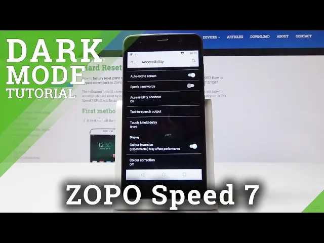 Video thumbnail for How to Activate Color Inversion in ZOPO Speed 7 - Enable Dark Theme