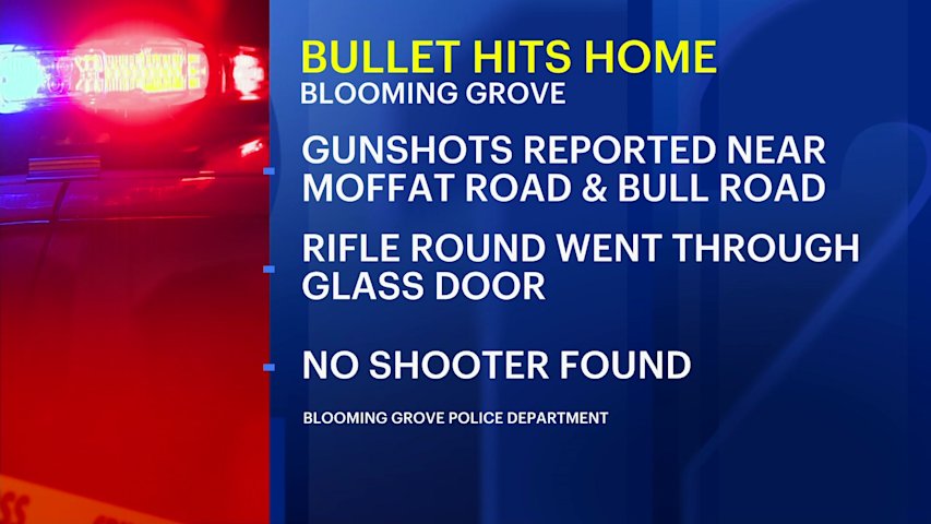 Video thumbnail for Bullet pierces Blooming Grove home after shots fired nearby