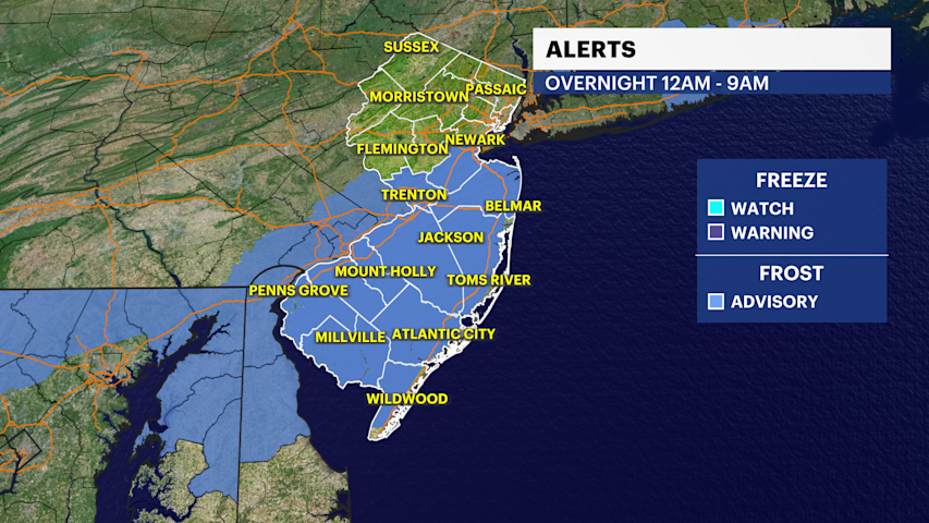 Video thumbnail for Widespread frost set to impact NJ Saturday night before sunny, seasonable Sunday