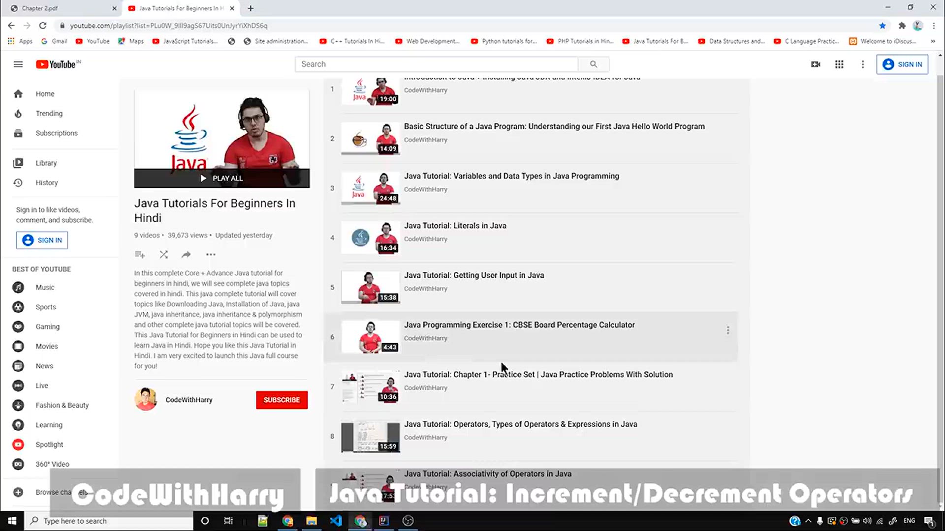 'Video thumbnail for Java Tutorial_  Data Type of Expressions & Increment_Decrement Operators'