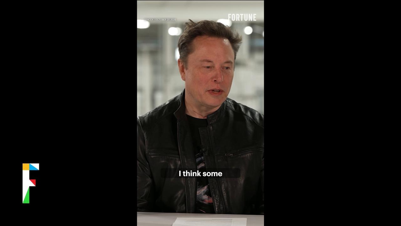 Video thumbnail for Elon Musk says Tesla and SpaceX are weighing a $3.5 trillion merger—without him in the room