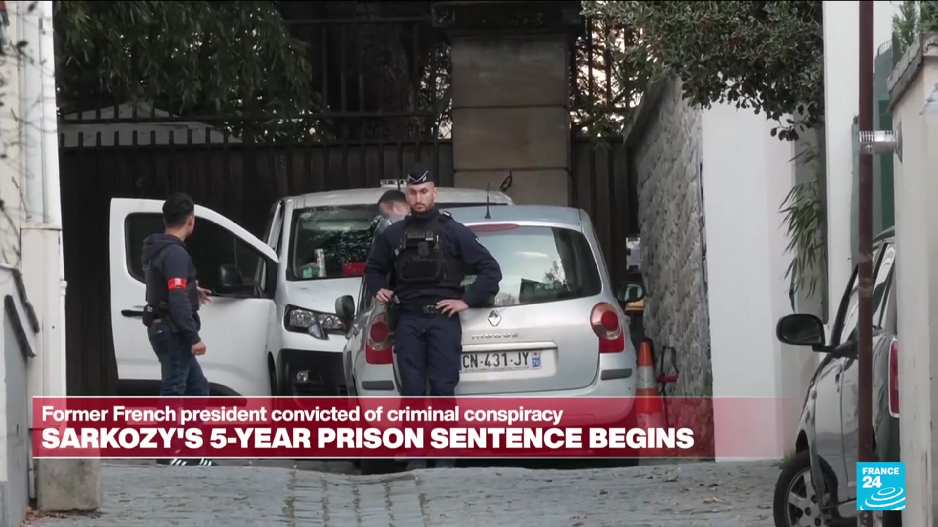 'Video thumbnail for Crowd gathers to support former French President's Nicolas Sarkozy ahead of prison sentence'