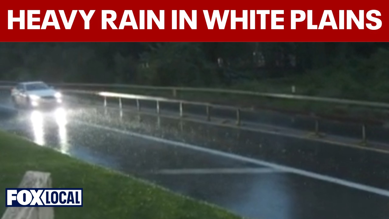 Video thumbnail for Heavy rain begins falling in Westchester County as storms move in
