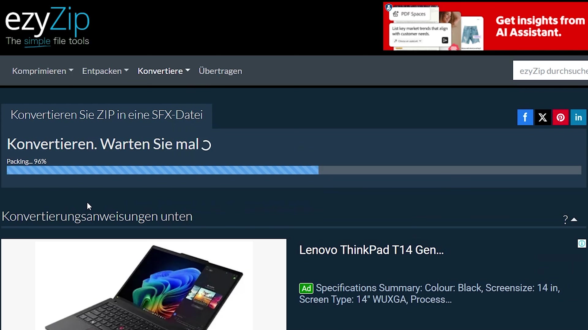 Video thumbnail for 📦 Wie Man ZIP in SFX Online Kostenlos Konvertiert | Keine Softwareinstallation Erforderlich