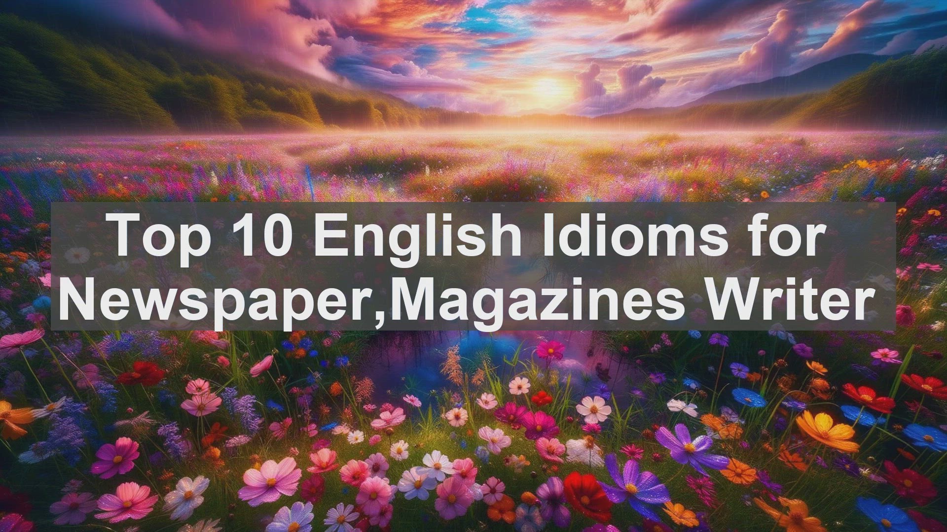 'Video thumbnail for Top 10 English Idioms for NewspaperMagazines Writer'