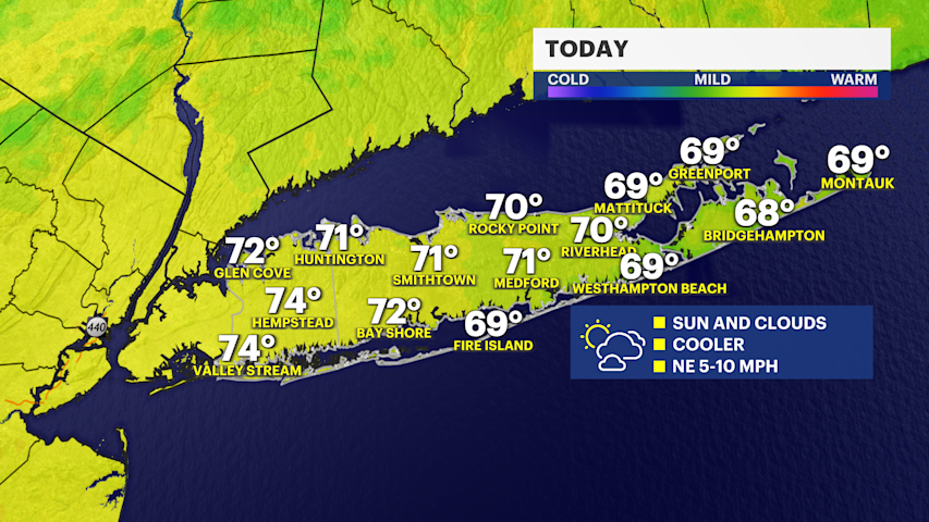 Video thumbnail for A cooler Sunday on Long Island with afternoon clouds