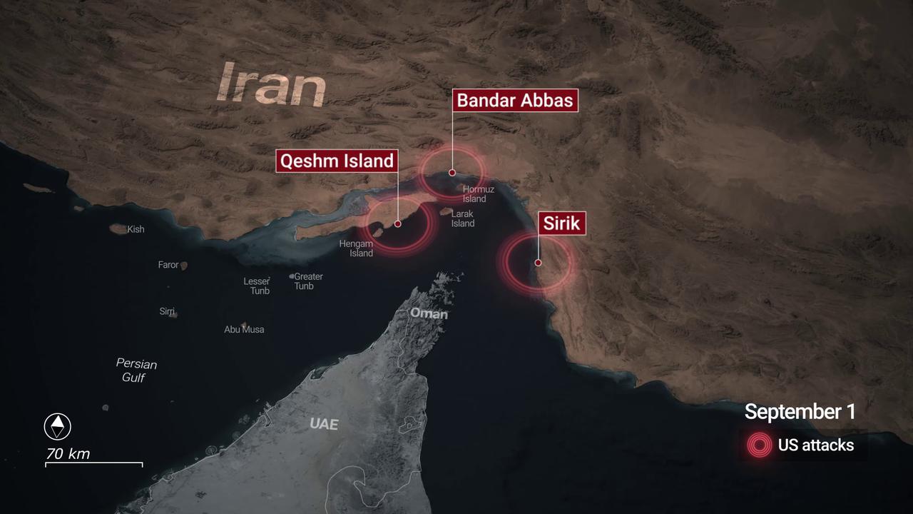 Video thumbnail for Iran: MOTION GRAPHICS - US launches strikes on Iranian targets near Strait of Hormuz.