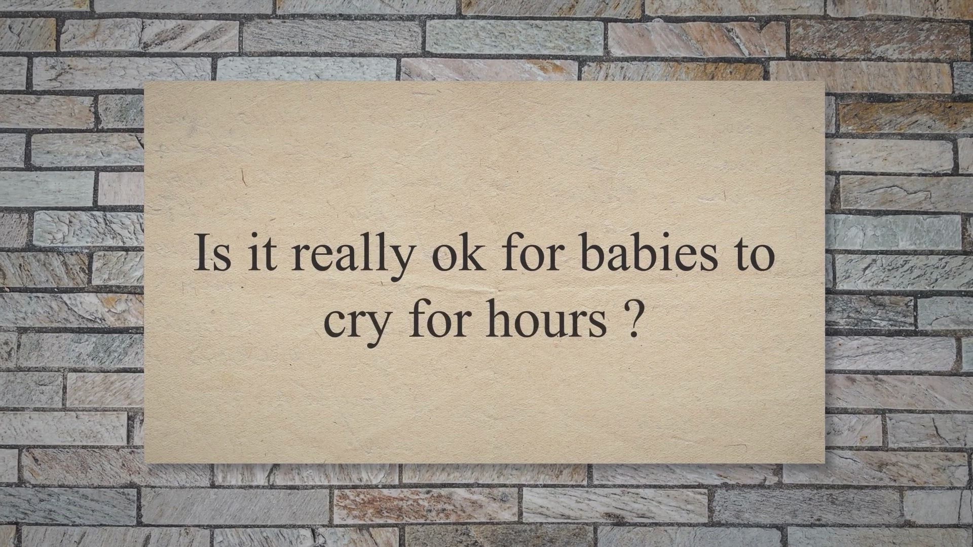 Video thumbnail for Is It Really Ok For Babies To Cry For Hours? – True Home Joy