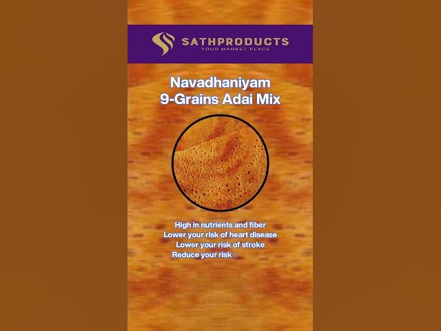 Video thumbnail for Health benefits of Navadhaniyam / 9-Grains Adai Mix