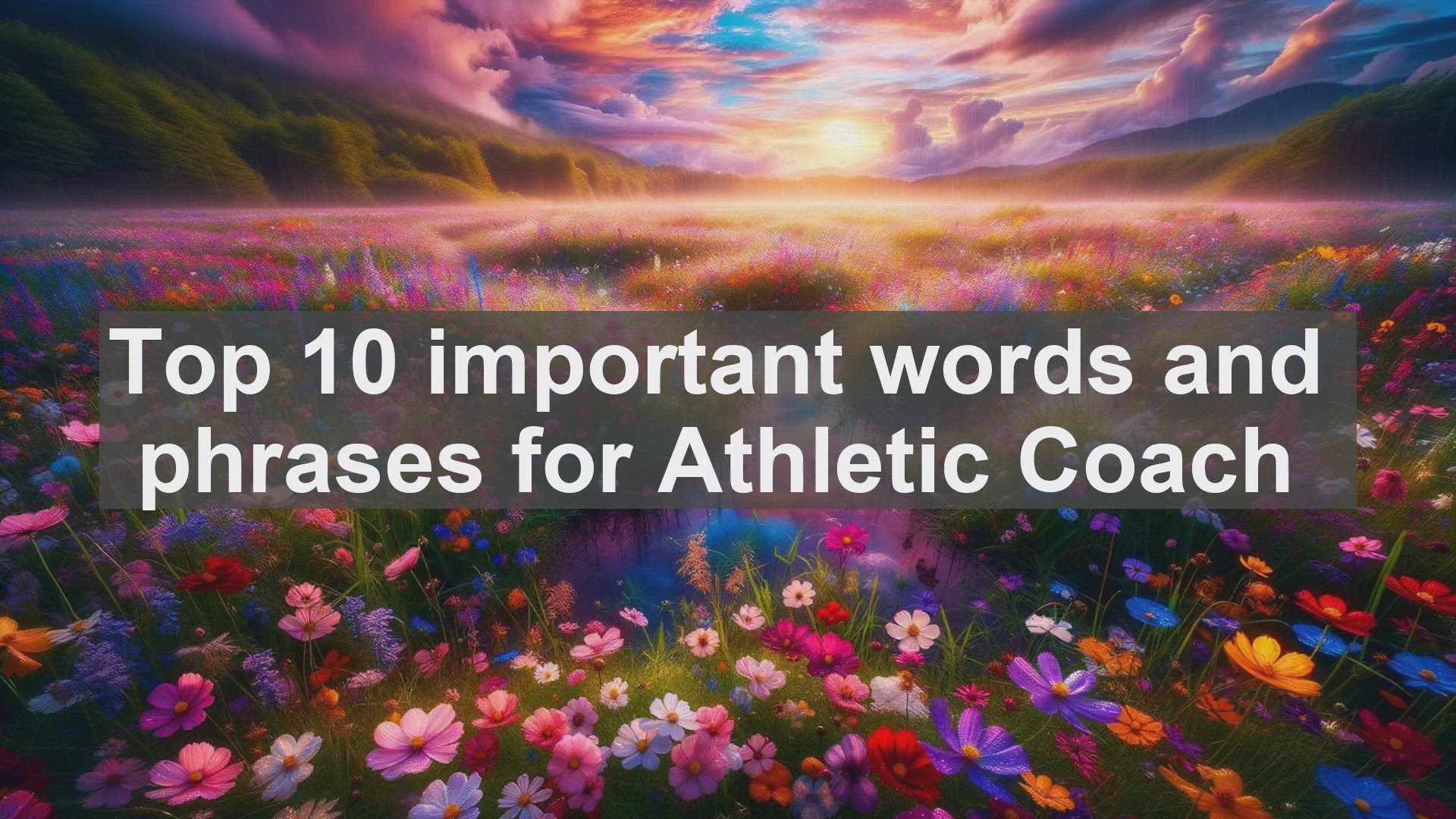 'Video thumbnail for Top 10 important words and phrases for Athletic Coach'