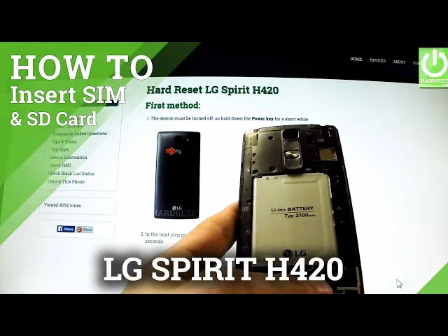 Video thumbnail for How to insert SIM and Micro SD card in LG Spirit H420 - SIM&SD tutorial