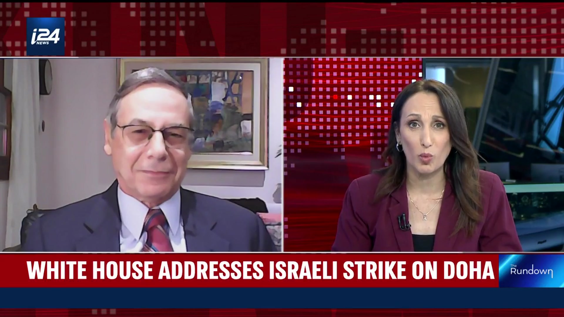 'Video thumbnail for White House addresses Israeli strike on Doha'