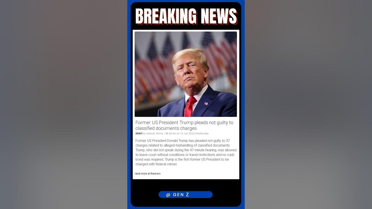 Video thumbnail for News Bulletin | Donald Trump Pleads Not Guilty in Historic Court Hearing | #shorts #news