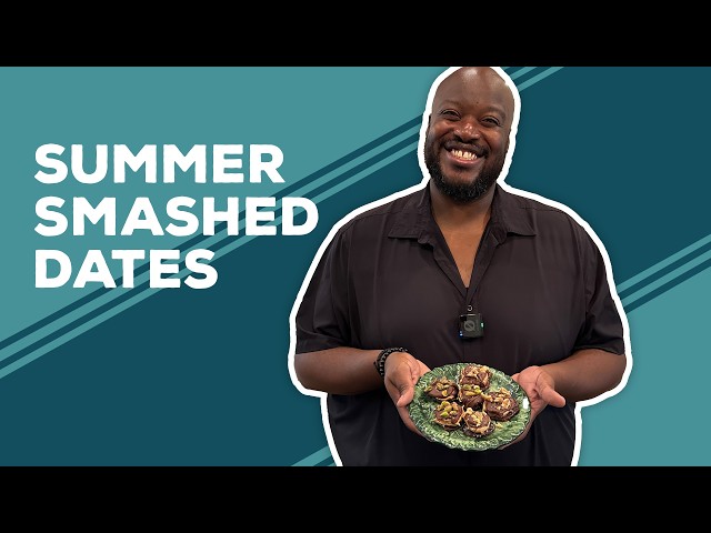 Video thumbnail for Love & Best Dishes: Summer Smashed Dates Recipe | Chocolate Peanut Butter Medjool Dates