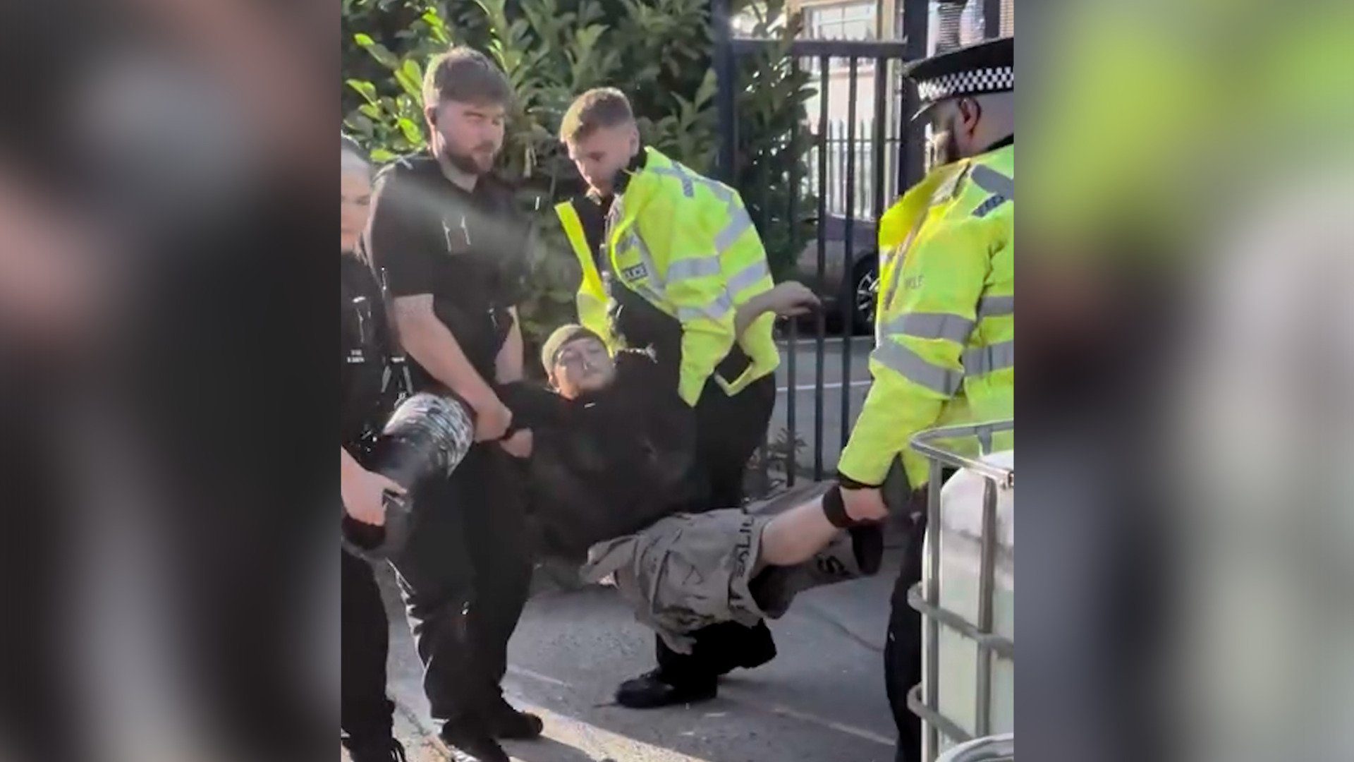 Video thumbnail for UK police arrest activists at Israeli-owned drone engine plant