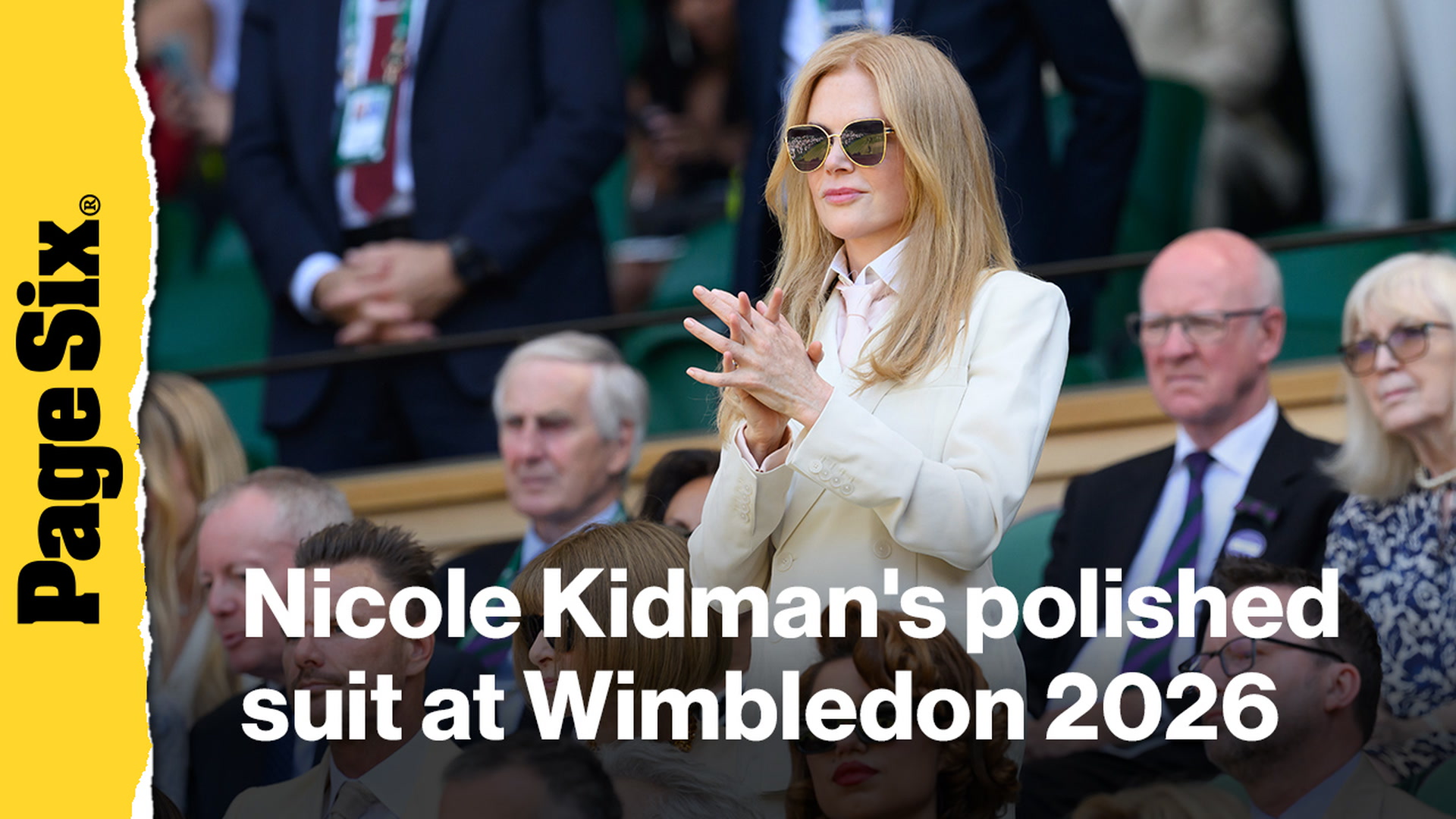 Video thumbnail for Nicole Kidman is polished at Wimbledon 2026 in a suit and tie