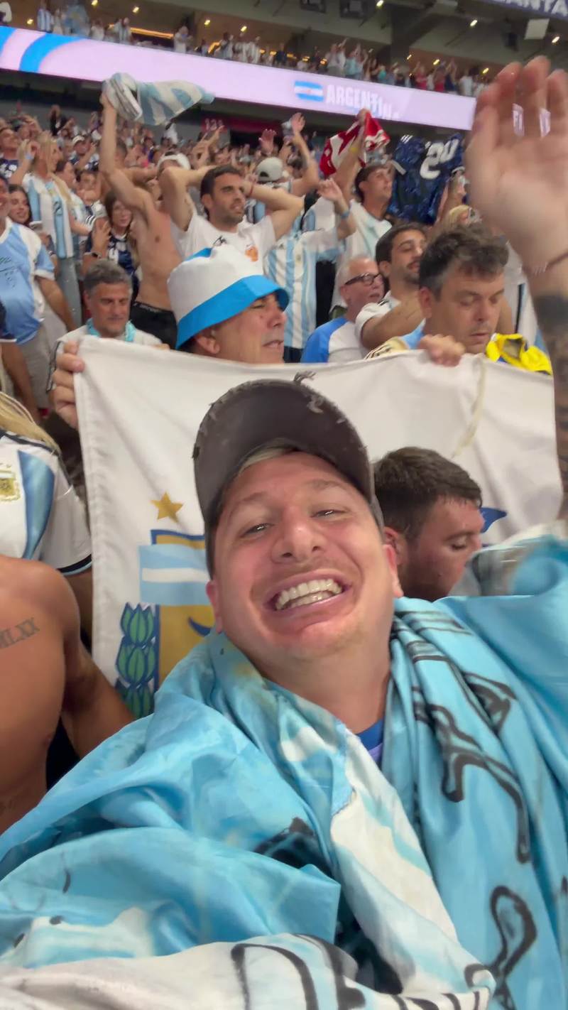 Video thumbnail for Argentina Fans Erupt after Thrilling 3-2 Win over Egypt