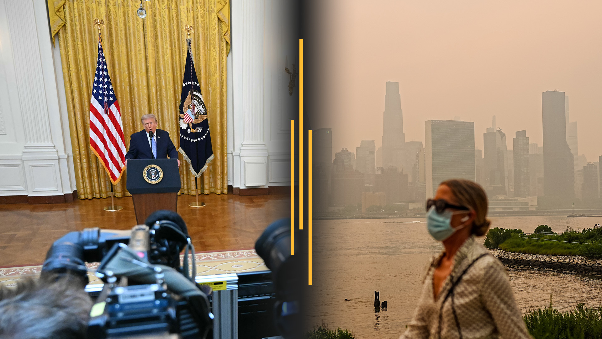 Video thumbnail for Trump revives 2020 election claims in speech; Wildfire smoke spreads across US