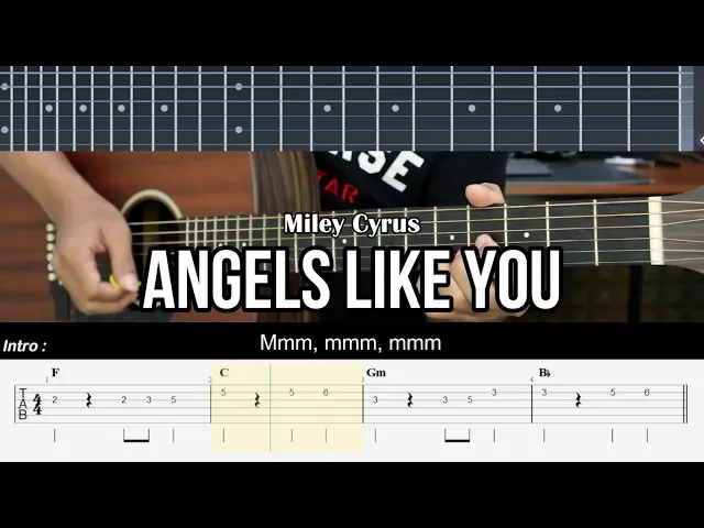 Video thumbnail for Angels Like You - Miley Cyrus | EASY Guitar Lessons TAB for Beginners - Guitar Tutorial