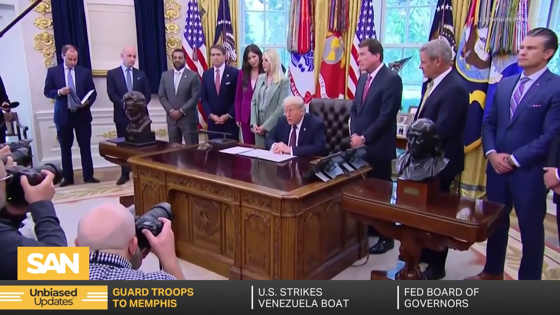 'Video thumbnail for Trump targets Memphis in latest troop deployment, despite drop in city's crime'