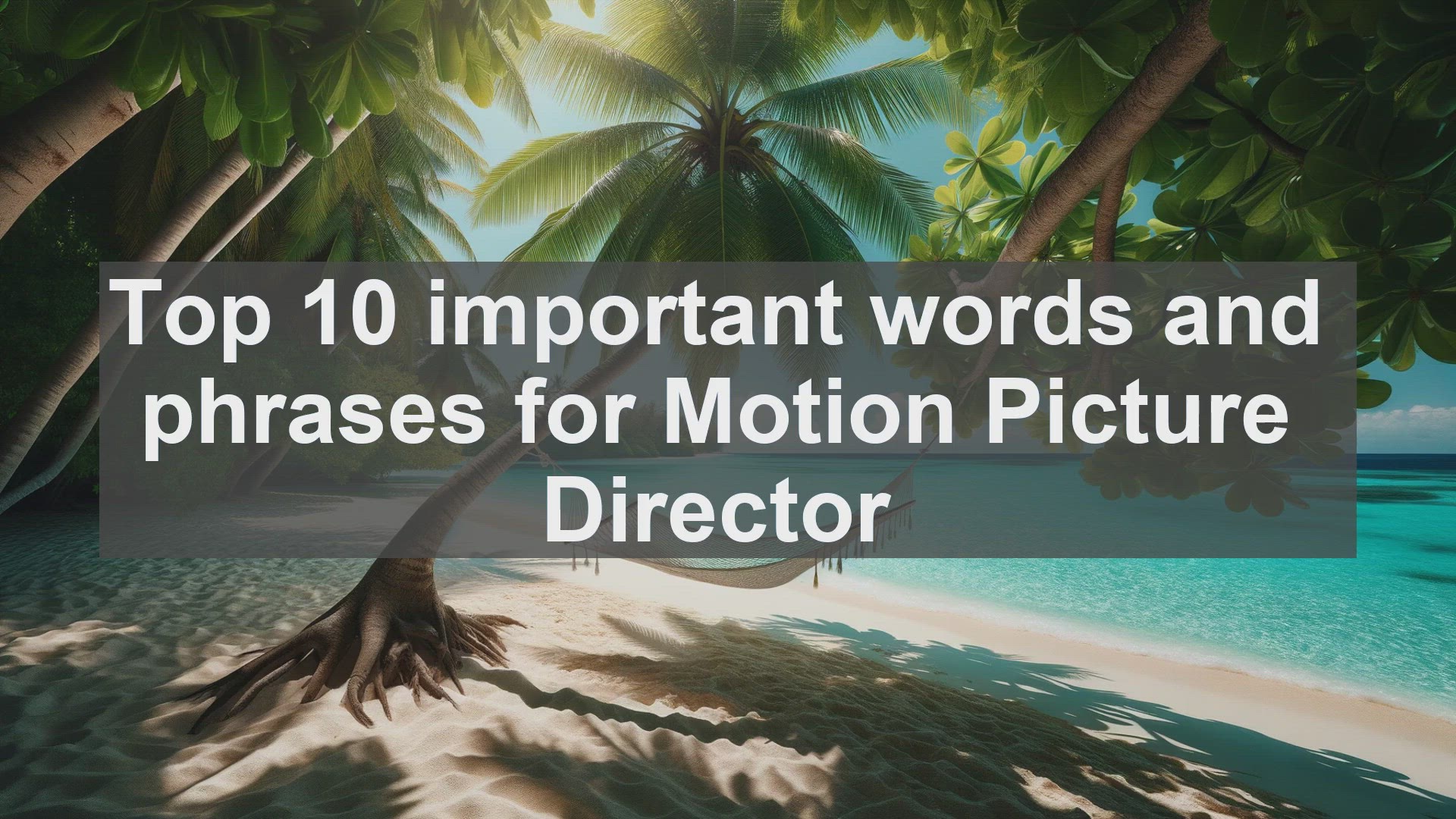 'Video thumbnail for Top 10 important words and phrases for Motion Picture Director'