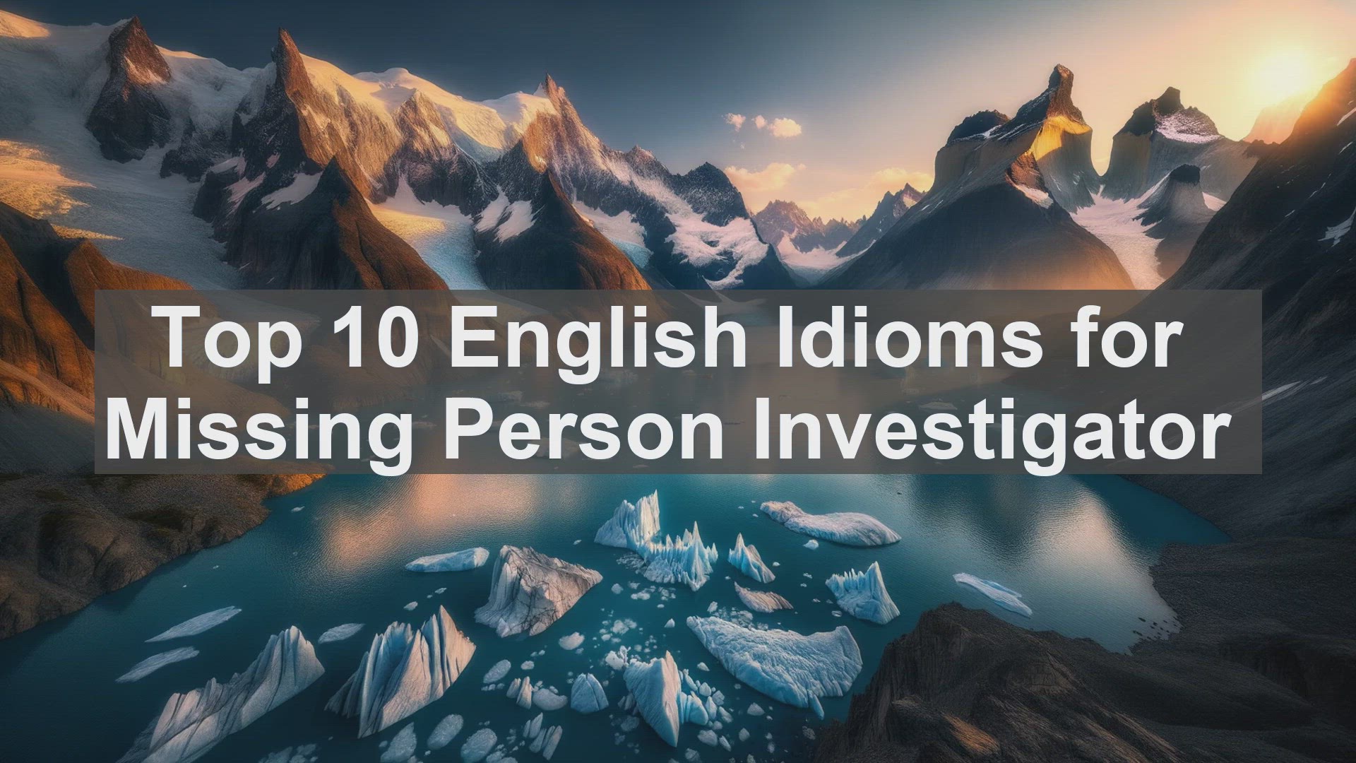 'Video thumbnail for Top 10 English Idioms for Missing Person Investigator'