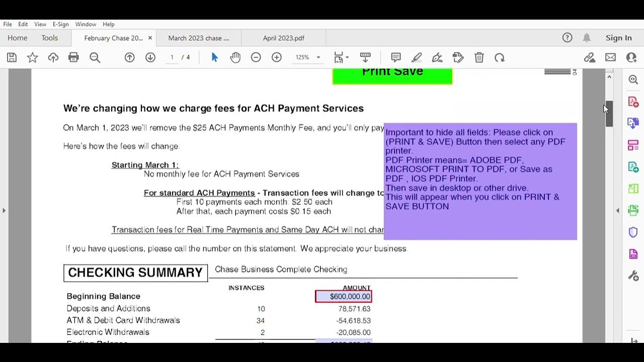 Video thumbnail for 3 Months Bank Statement Template (Chase Bank) 2023