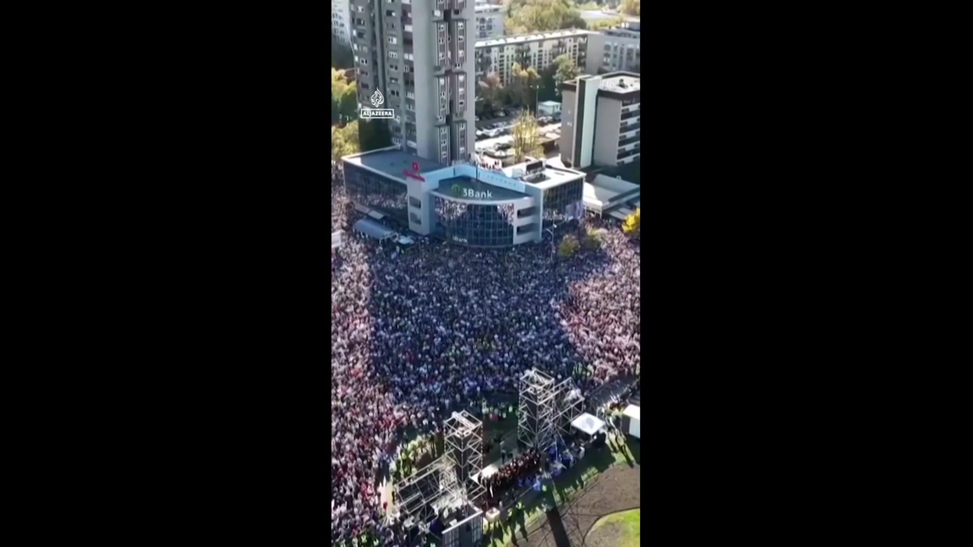 'Video thumbnail for Serbians mark anniversary of deadly train station collapse with silence'