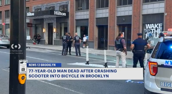 Video thumbnail for 77-year-old man dies in Downtown Brooklyn collision with cyclist