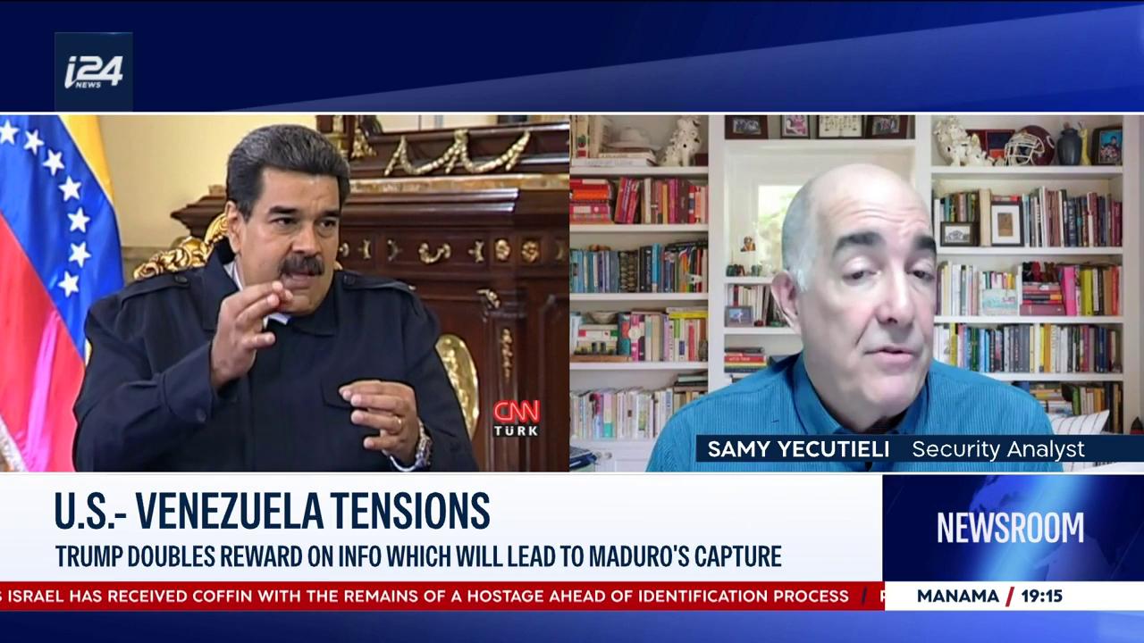 Video thumbnail for U.S.-Venezuela tensions: Trump doubles reward on info which lead to Maduro's capture