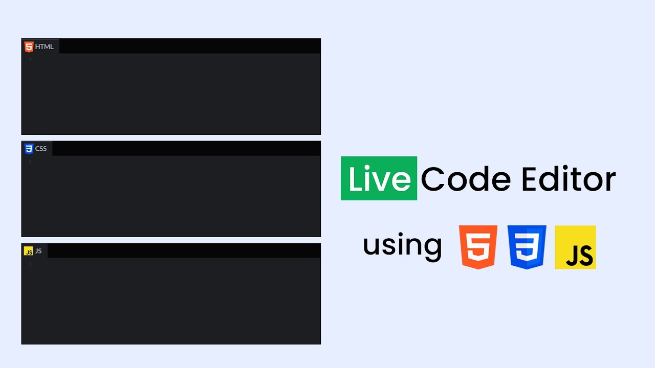'Video thumbnail for How To Make Live Code Editor Using HTML CSS And JavaScript _ Online Code Editor Like CodePen'