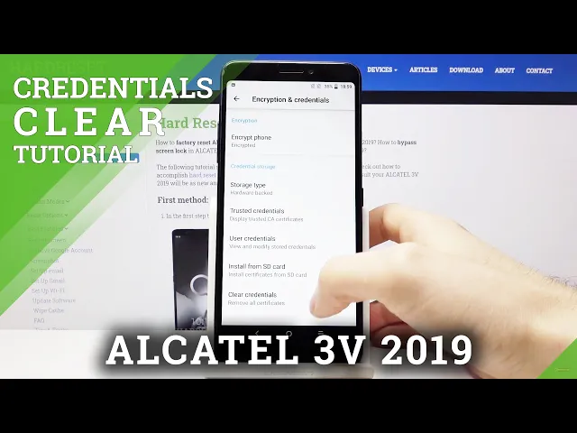 Video thumbnail for How to Clear Credentials in ALCATEL 3V 2019 – Delete Credentials