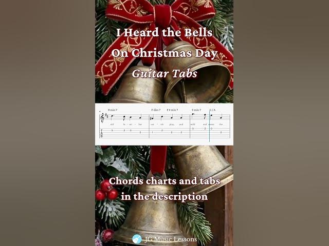 Video thumbnail for I Heard the Bells on Christmas Day guitar chords and melody 🎸🎄