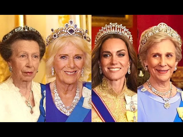 Video thumbnail for Royal Tiaras at the American State Banquet at Windsor Castle