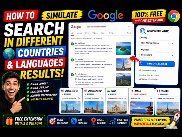 Video thumbnail for How to Simulate Google Search in Different Countries & Languages Results Free SERP Simulator Chrome