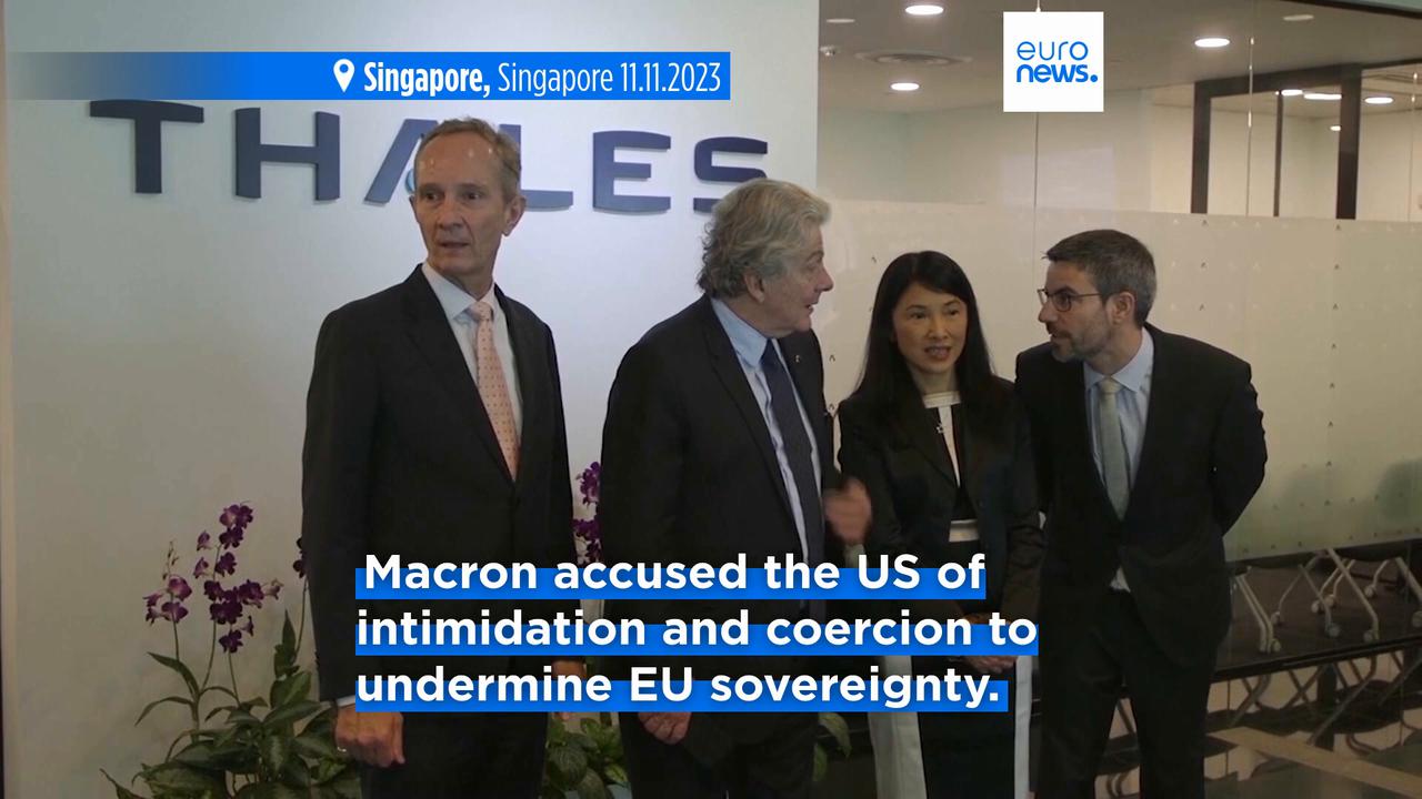 Video thumbnail for Europe defends its digital rules after Trump administration targets Breton with visa ban