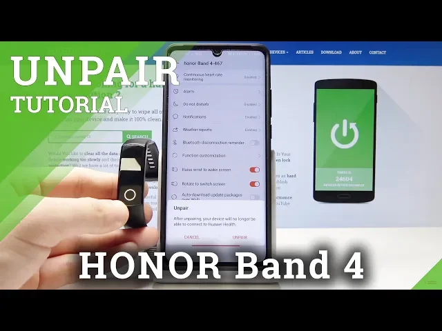 Video thumbnail for How to Unpair HONOR Band 4 - Disconnect Smartband