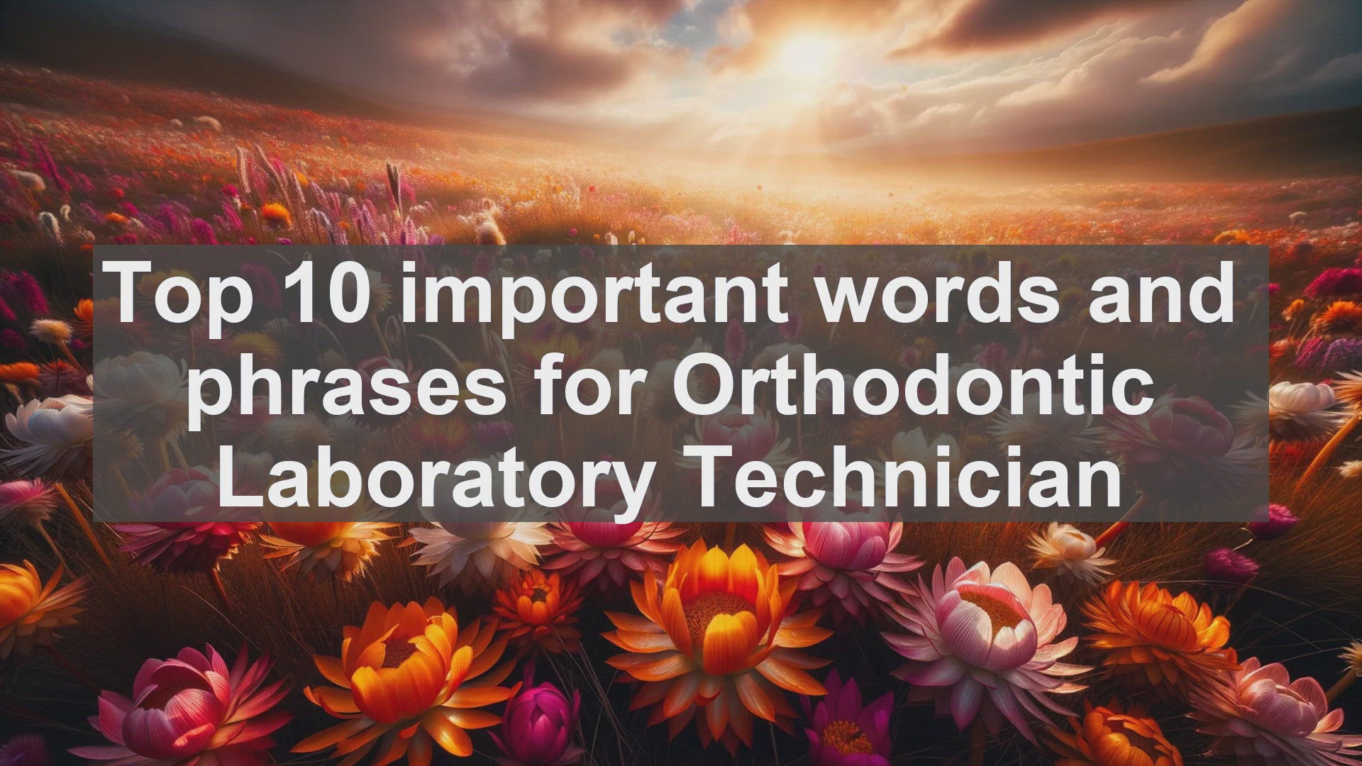 'Video thumbnail for Top 10 important words and phrases for Orthodontic Laboratory Technician'