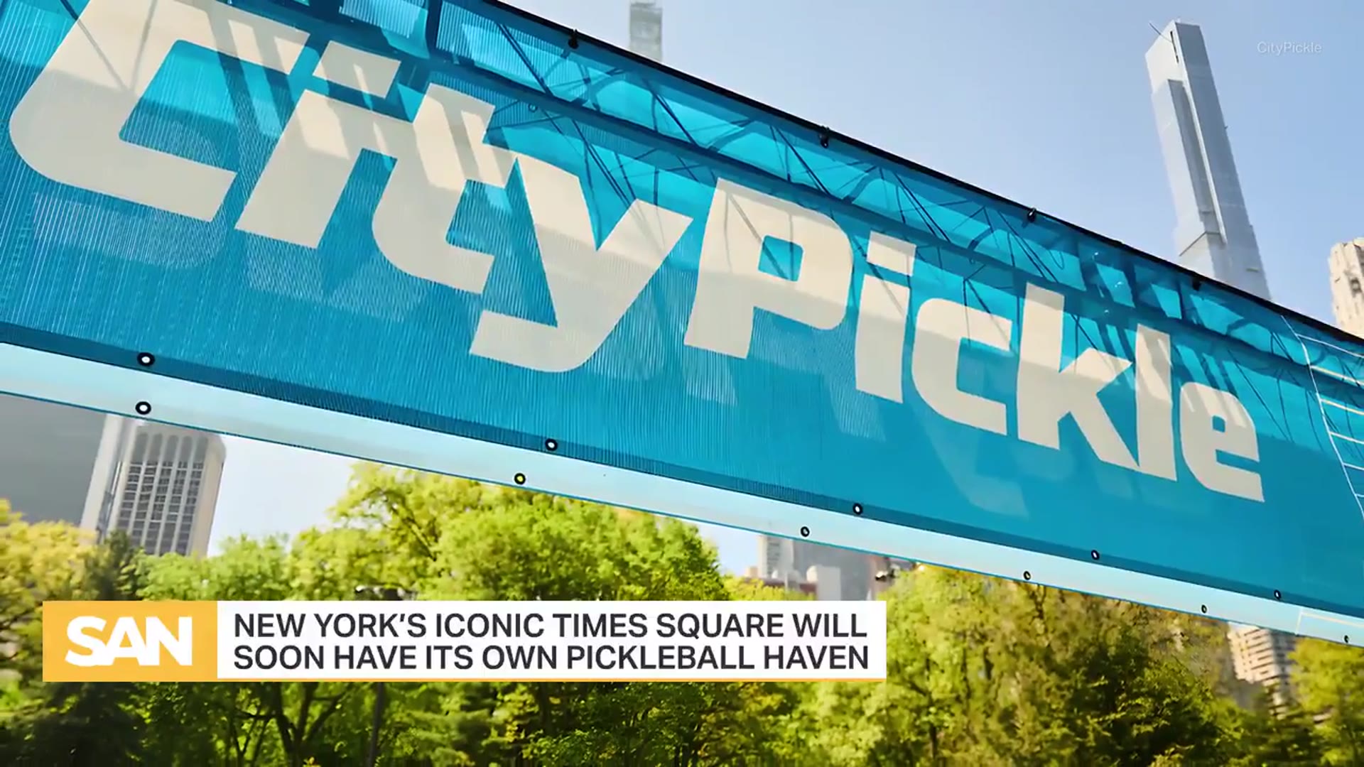 'Video thumbnail for Even New York’s iconic Times Square is not immune to the pickleball takeover'