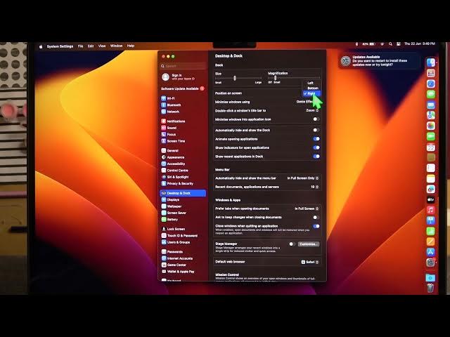 Video thumbnail for How To Change Dock Position On Macbook Air M2 2023