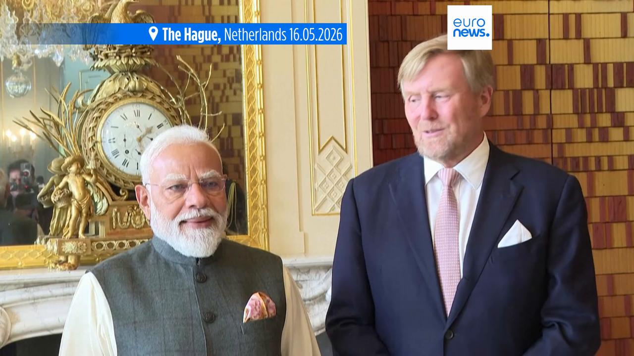 Video thumbnail for Indian PM Modi begins European tour with meeting of Dutch royals