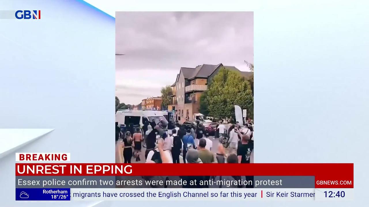 'Video thumbnail for Epping councillor condemns 'absolutely unacceptable' violence at migrant hotel protest'