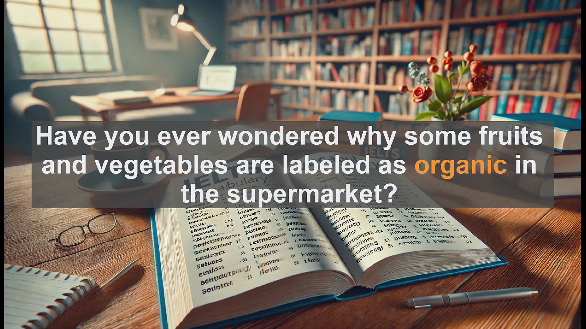 'Video thumbnail for 2500 Must Know IELTS 6.5 Vocabulary - Understanding 'Organic': A Key Word for IELTS Success'