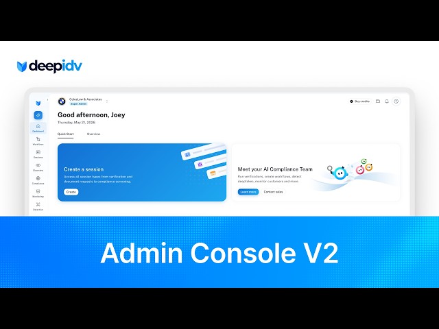 Video thumbnail for deepidv — Admin Console V2 Launch - The Compliance Dashboard Reimagined