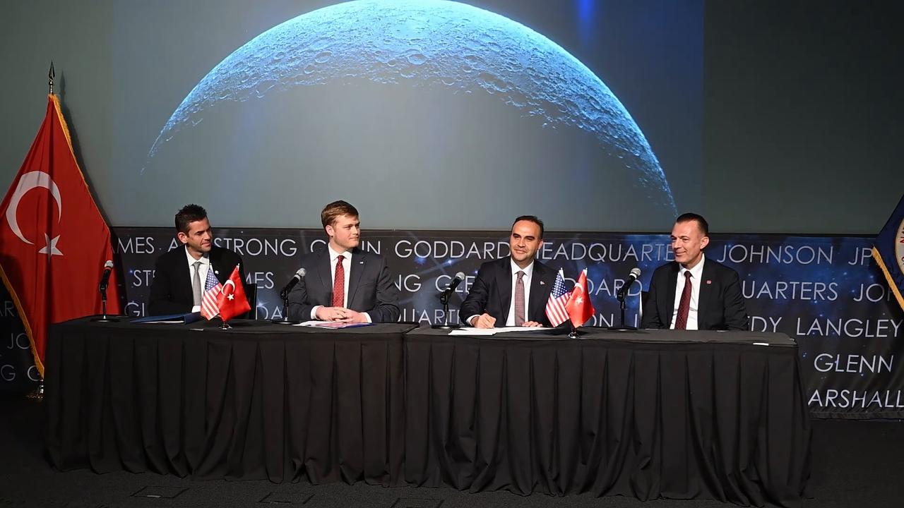 Video thumbnail for US: Türkiye joins NASA’s Artemis Accords as 71st signatory to peaceful space exploration pact.
