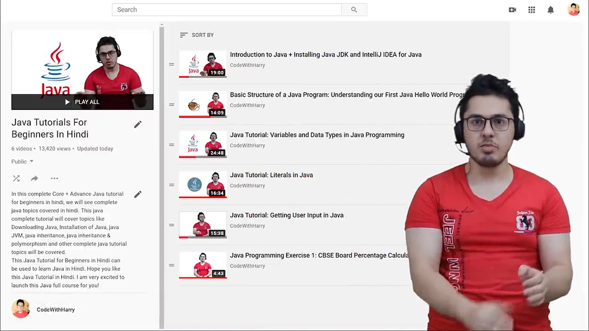 'Video thumbnail for Java Tutorial_ Chapter 1- Practice Set _ Java Practice Problems With Solution'
