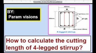 'Video thumbnail for How to calculate the cutting length of a 4-legged stirrup?'