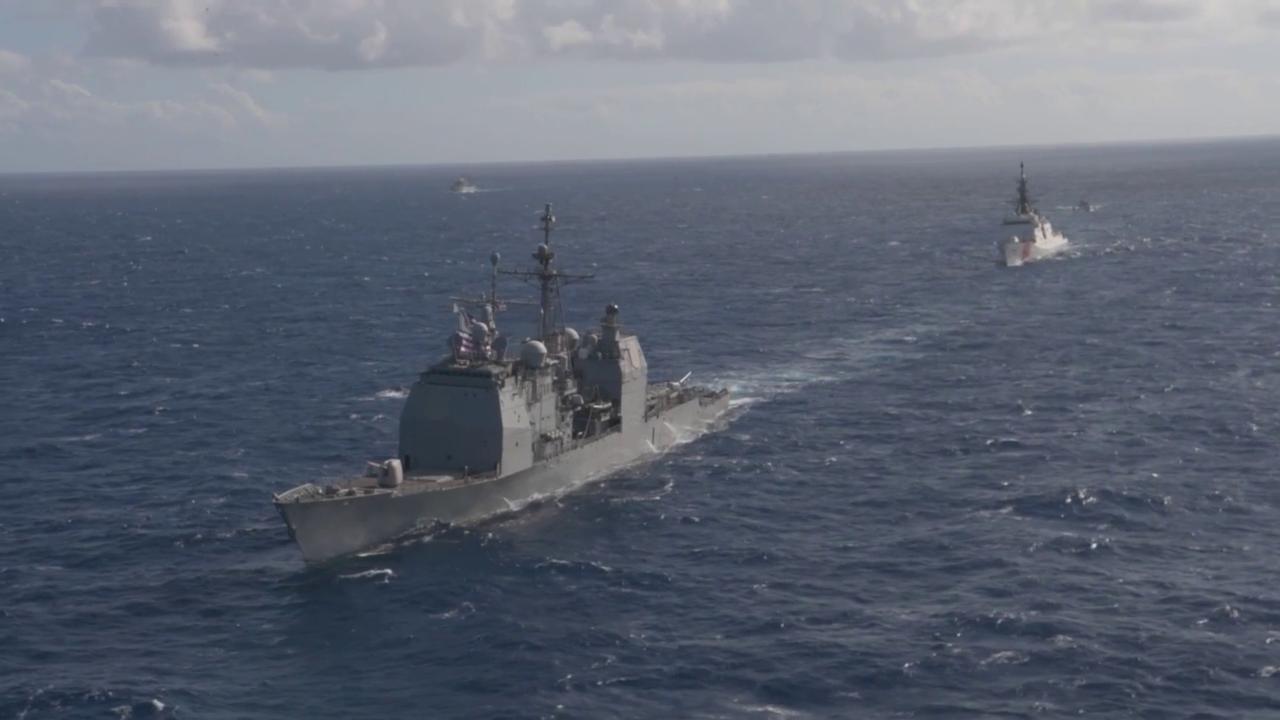Video thumbnail for US: USS Theodore Roosevelt Leads Massive International Naval Exercise Near Hawaii.