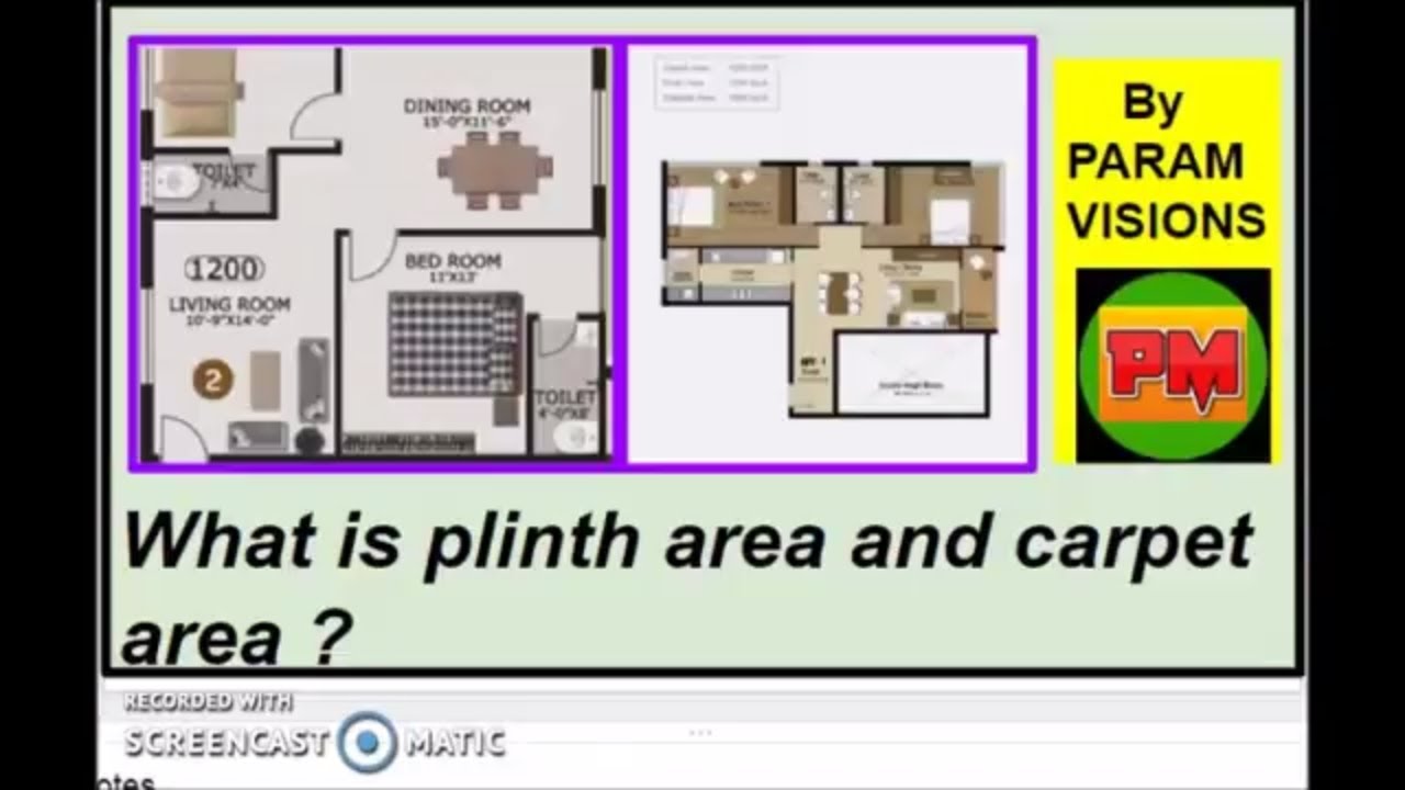 'Video thumbnail for What is plinth area and carpet area/Difference between plinth area and carpet area'