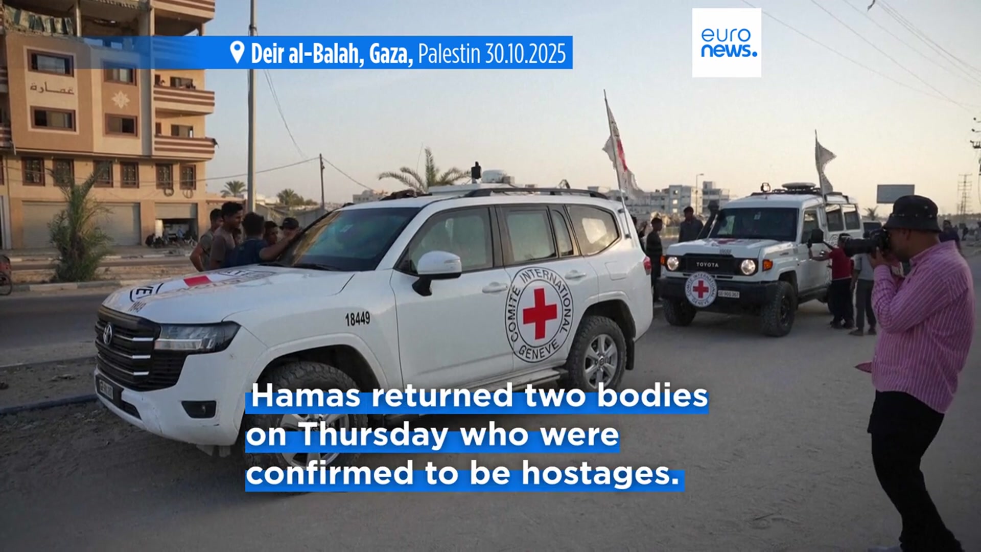 'Video thumbnail for Hamas returns remains of three more people to Israel, Red Cross says'